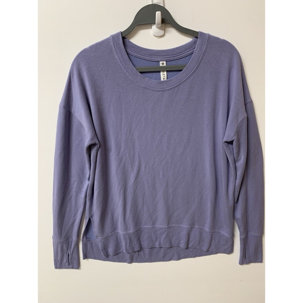 Athleta Sweatshirt Small Purple Coaster Luxe Pullover Modal Lounge Relaxed